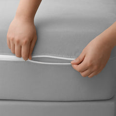 Zipper Terry Waterproof Mattress Protector-Grey