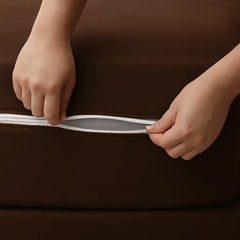 Zipper Terry Waterproof Mattress Protector-Brown