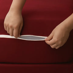 Zipper Terry Waterproof Mattress Protector-Maroon