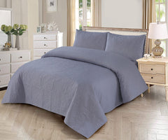 Grey Plain - Winter Comforter Set- 3 Pcs