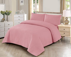 Pink Plain - Winter Comforter Set - 3 Pcs