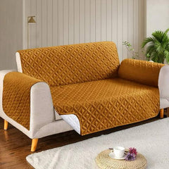Mustard Quilted Sofa Cover