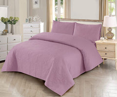 Mauve Plain - Winter Comforter Set - 3 Pcs