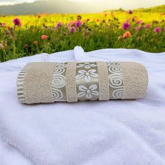 Flower Fancy Soft Towel - Beige