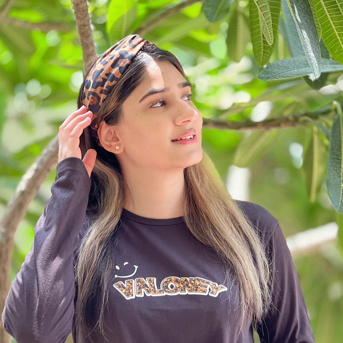 Tiger Print Chain Hair Band