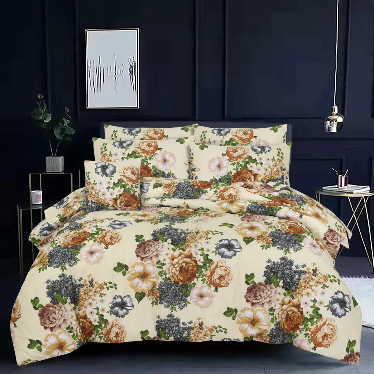 Aafreen - King Size Duvet Cover Set (7 Piece)