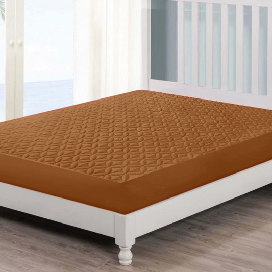 Mustard Quilted Mattress Protector - king