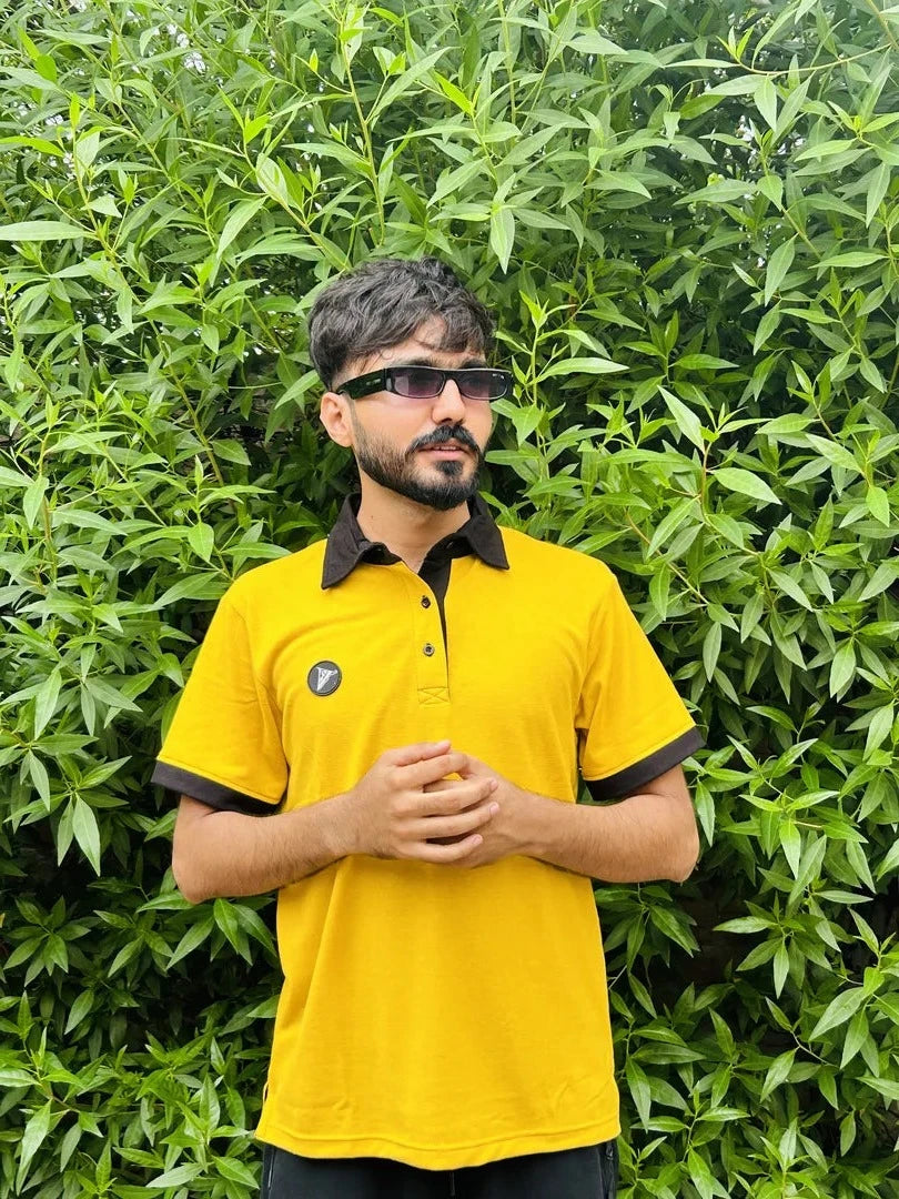 Mustard (Arm Stripe)  Polo Shirt