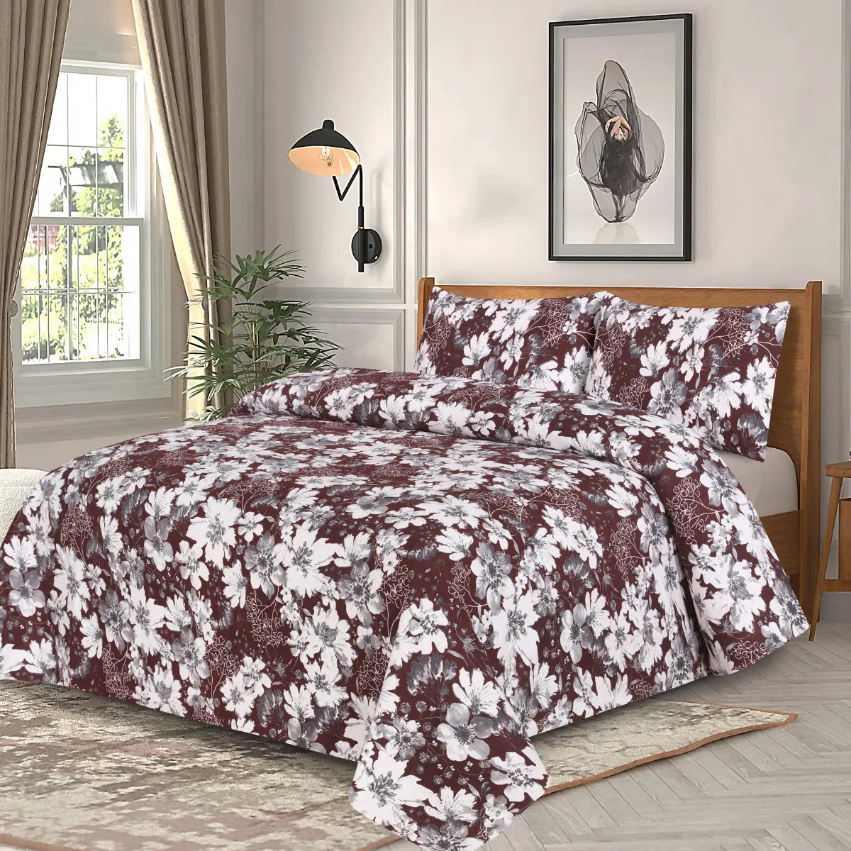 Vinca Brown Bedsheet Set